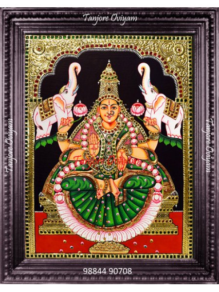 Gajalakshmi lotus Tanjore Painting