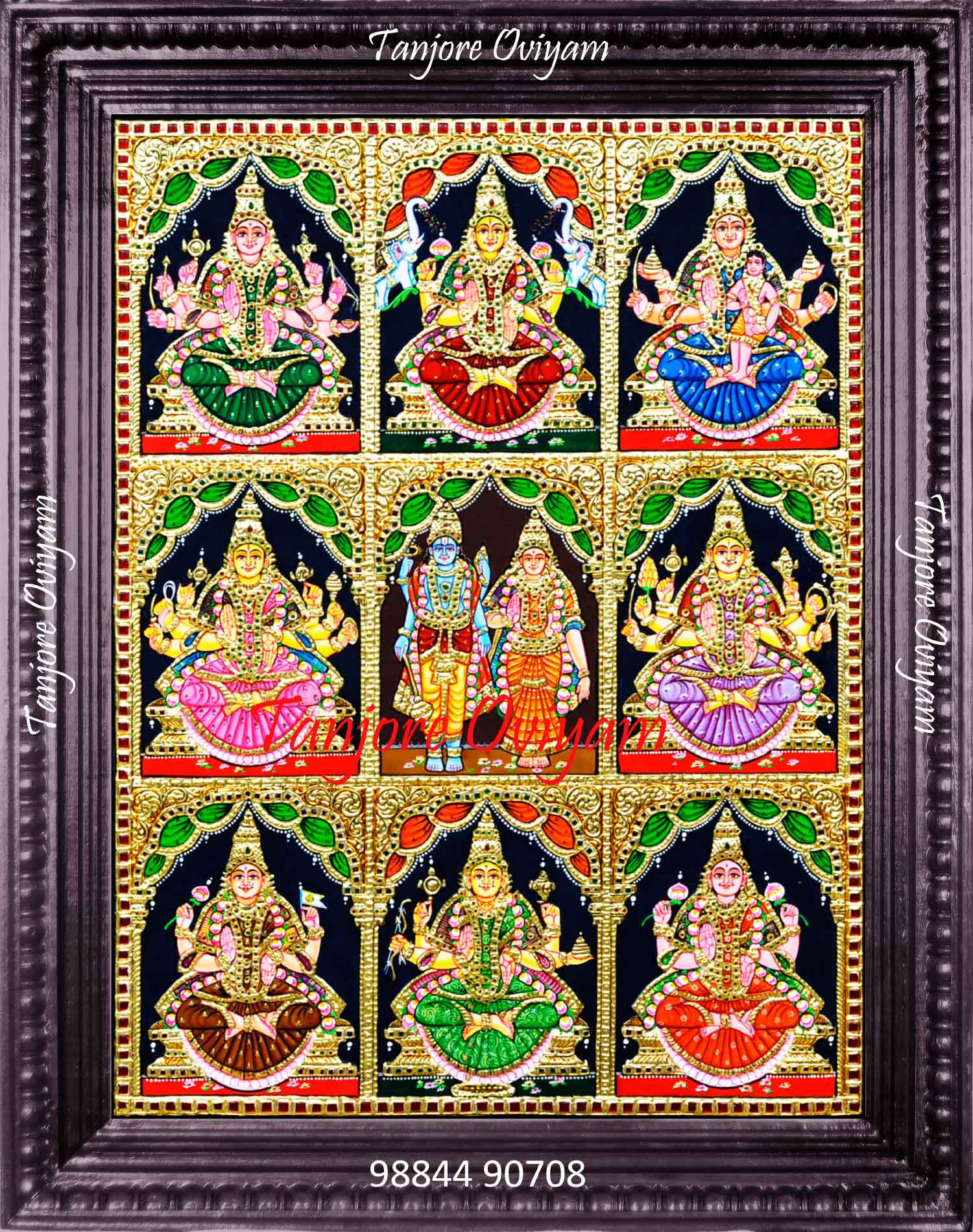 Pavan Photo Laminations Lakshmi Kubera Laxmi Devi Ashtalakshmi Kuber Wall  Painting Framed Home Decor (Wood,Matte,Brown,Small Size,6 x 8 Inch) B350S :  Amazon.in: Home & Kitchen