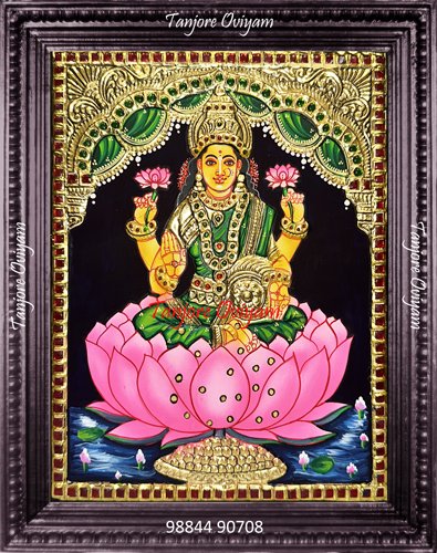 lotus Mahalakshmi Tanjore Painting