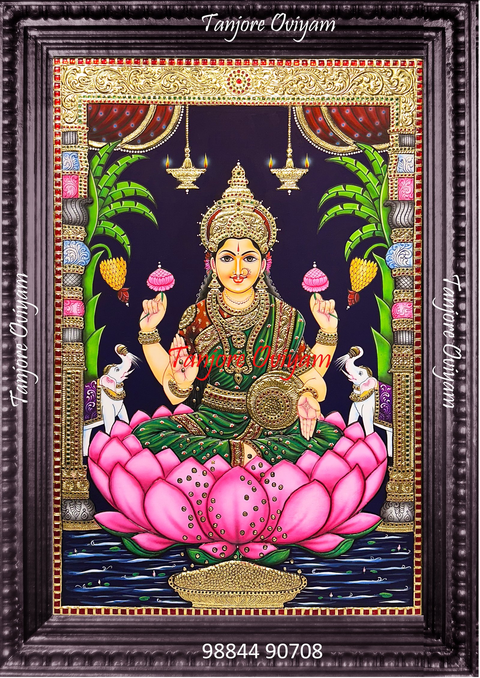Gajalakshmi Tanjore Painting