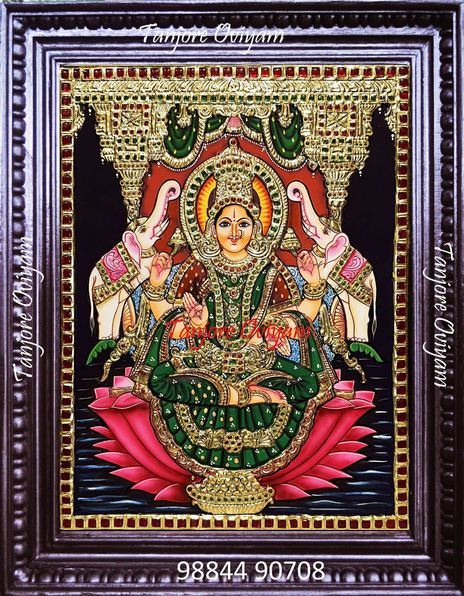 Gajalakshmi Tanjore Painting